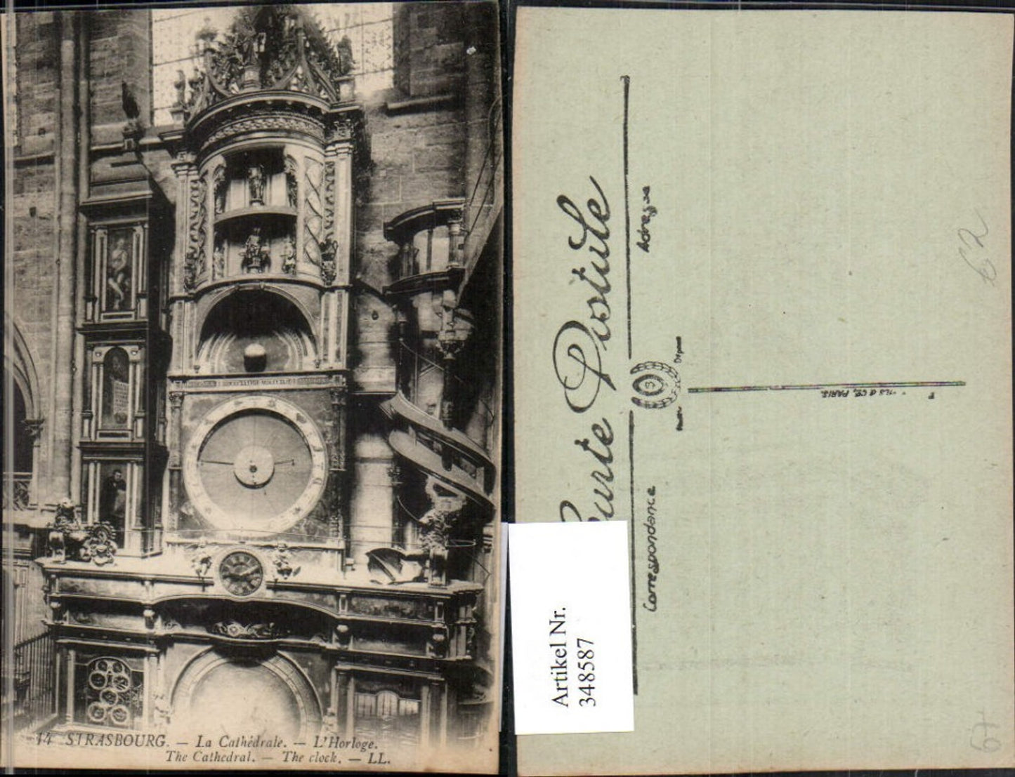 348587,Elsass Bas-Rhin Strasbourg Straßburg La Cathedrale L'Horloge Kirche Uhr