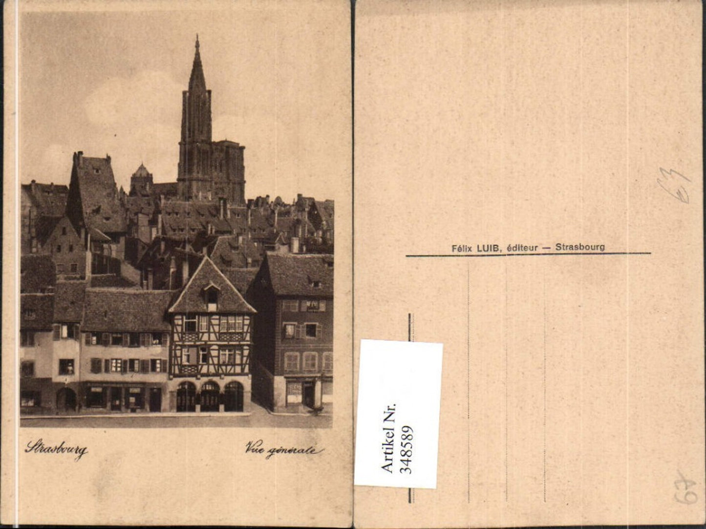 348589,Elsass Bas-Rhin Strasbourg Straßburg Vue generale Teilansicht