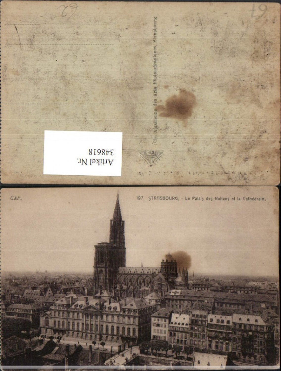 348618,Elsass Bas-Rhin Strasbourg Straßburg Palais des Rohans et la Cathedrale Kirche
