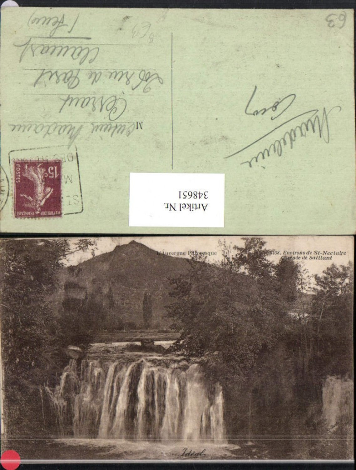 348651,Auvergne Puy-de-Dome St-Nectaire Cascade de Saillant Wasserfall