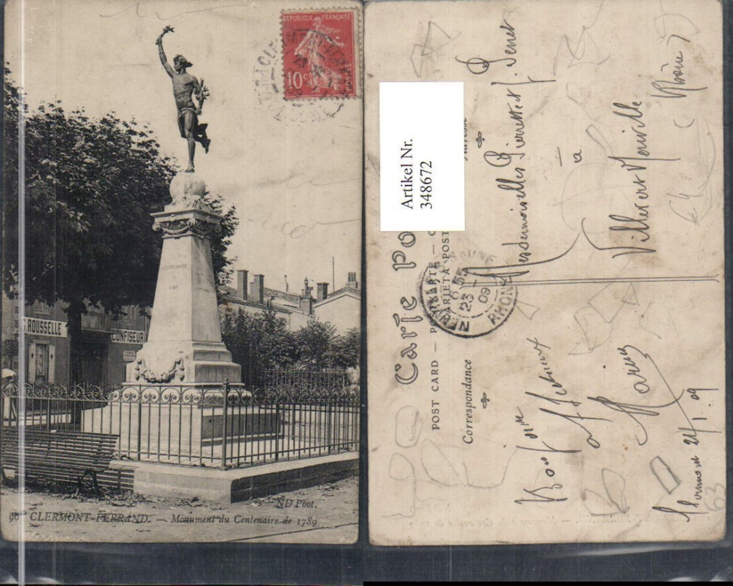 348672,Auvergne Puy-de-Dome Clermont-Ferrand Monument du Centenaire Denkmal