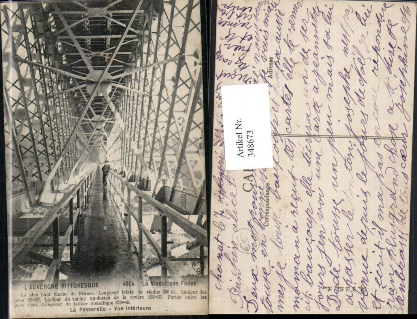 348673,Auvergne Puy-de-Dome Le Viaduc des Fades La Passerelle Vue interieure Viadukt
