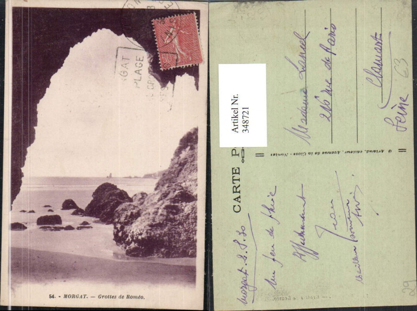 348721,Bretagne Finistere Morgat Grottes de Romeo Grotte Strand Küste