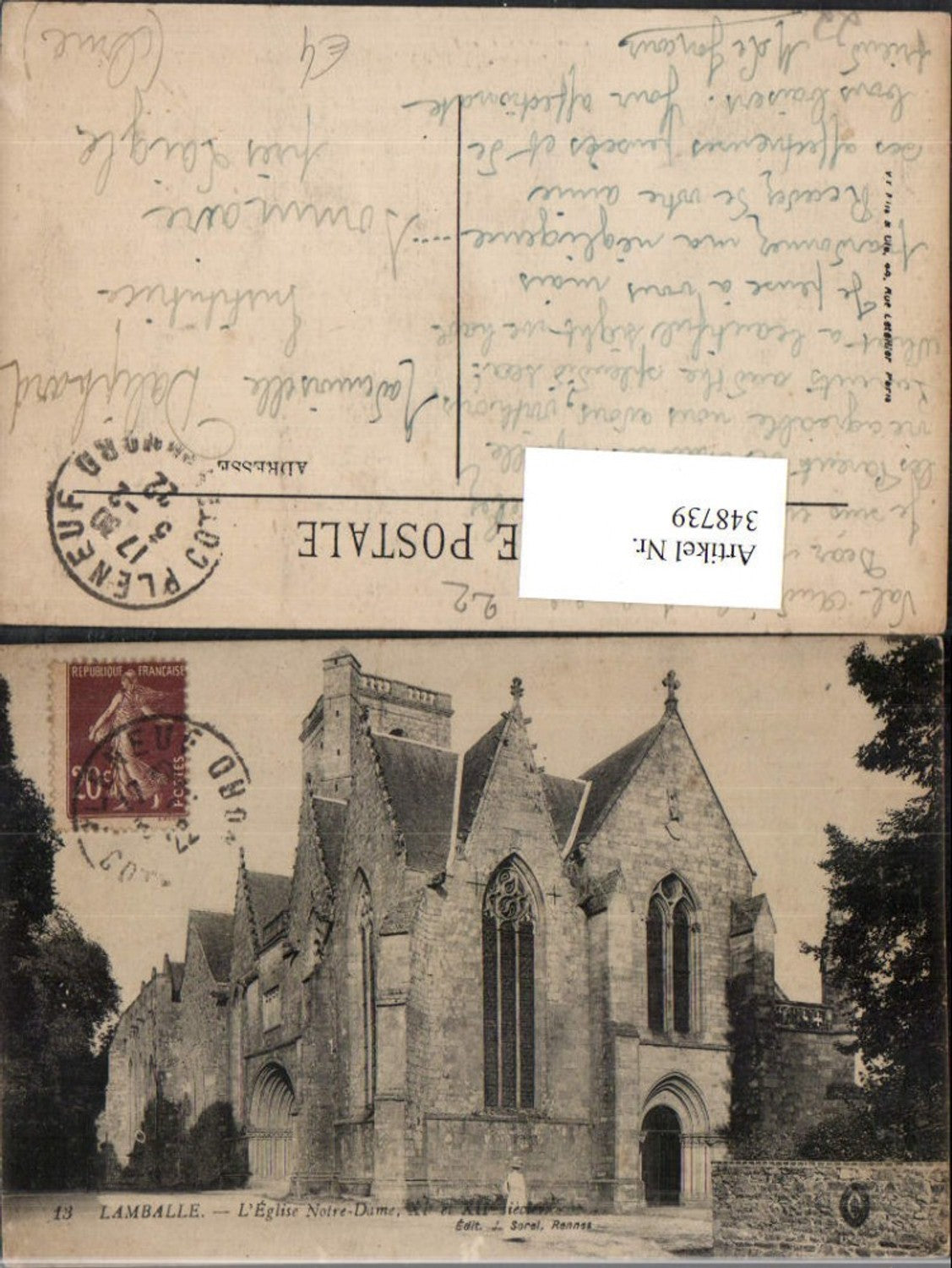 348739,Bretagne Cote-Amor Lamballe L'Eglise Notre-Dame Kirche