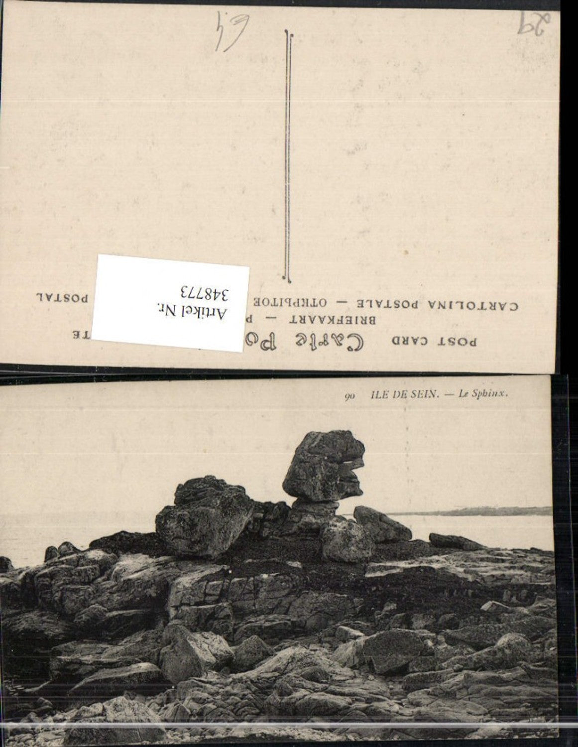 348773,Bretagne Finistere Ile de Sein Le Sphinx Felsen
