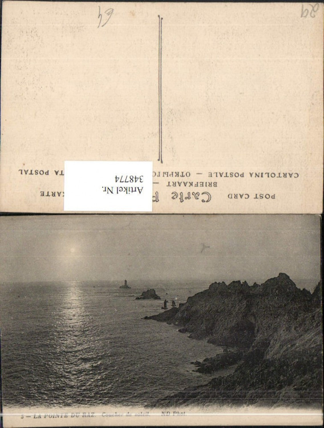 348774,Bretagne Finistere La Pointe du Raz Coucher de soleil Küste