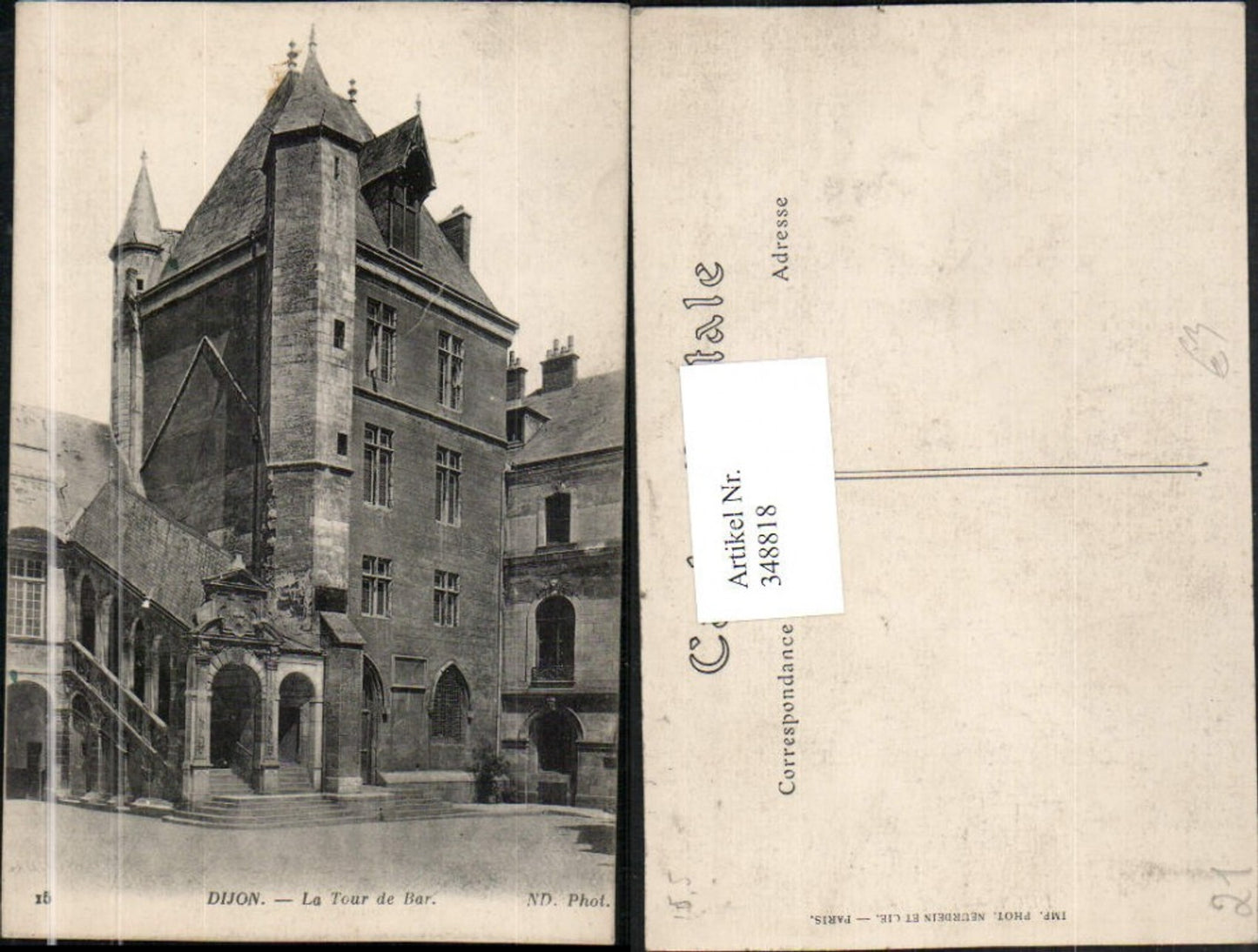 348818,Burgund Cote-Or Dijon La Tour de Bar Turm