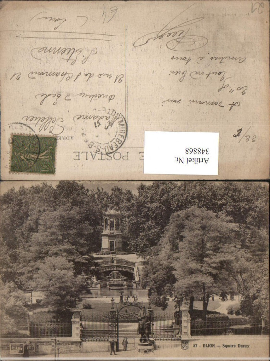 348868,Burgund Cote-Or Dijon Square Darcy Denkmal