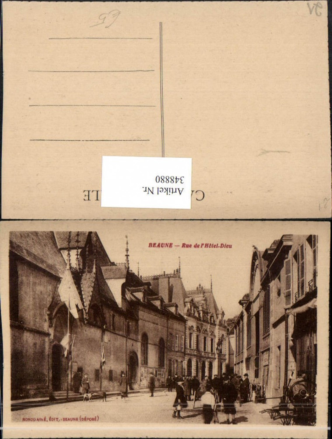 348880,Burgund Cote-Or Beaune Rue de l'Hotel Dieu Straßenansicht