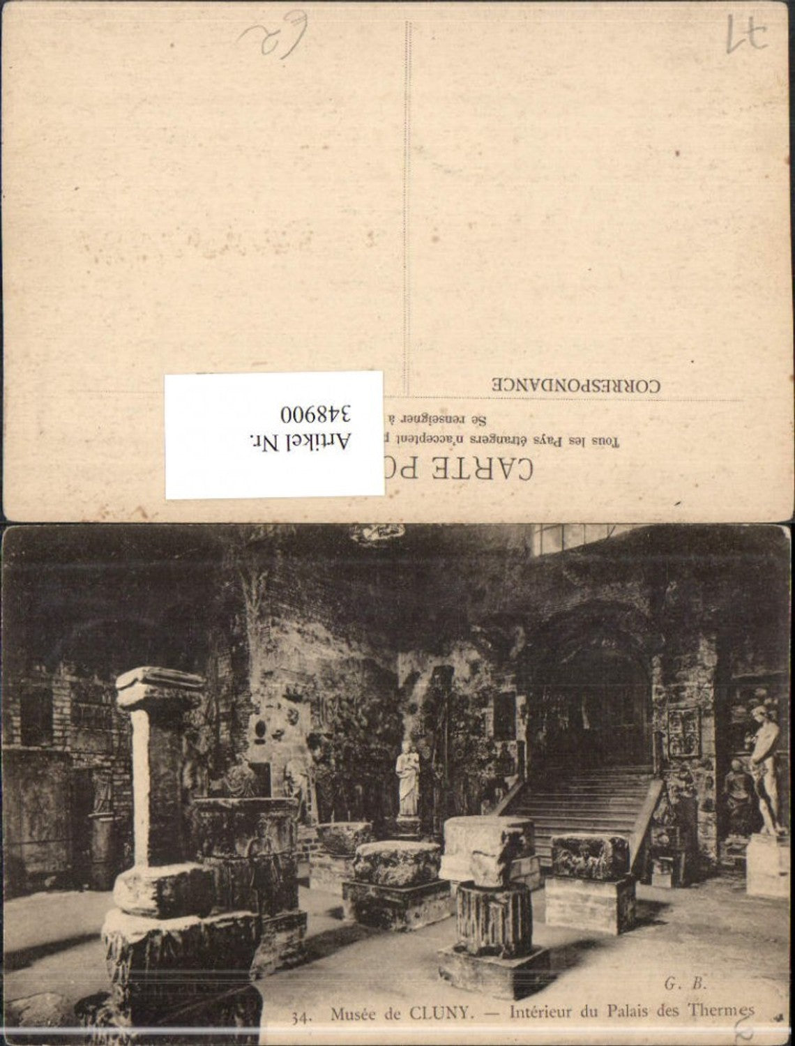 348900,Burgund Saone-et-Loire Musee de Cluny Interieur du Palais des Thermes