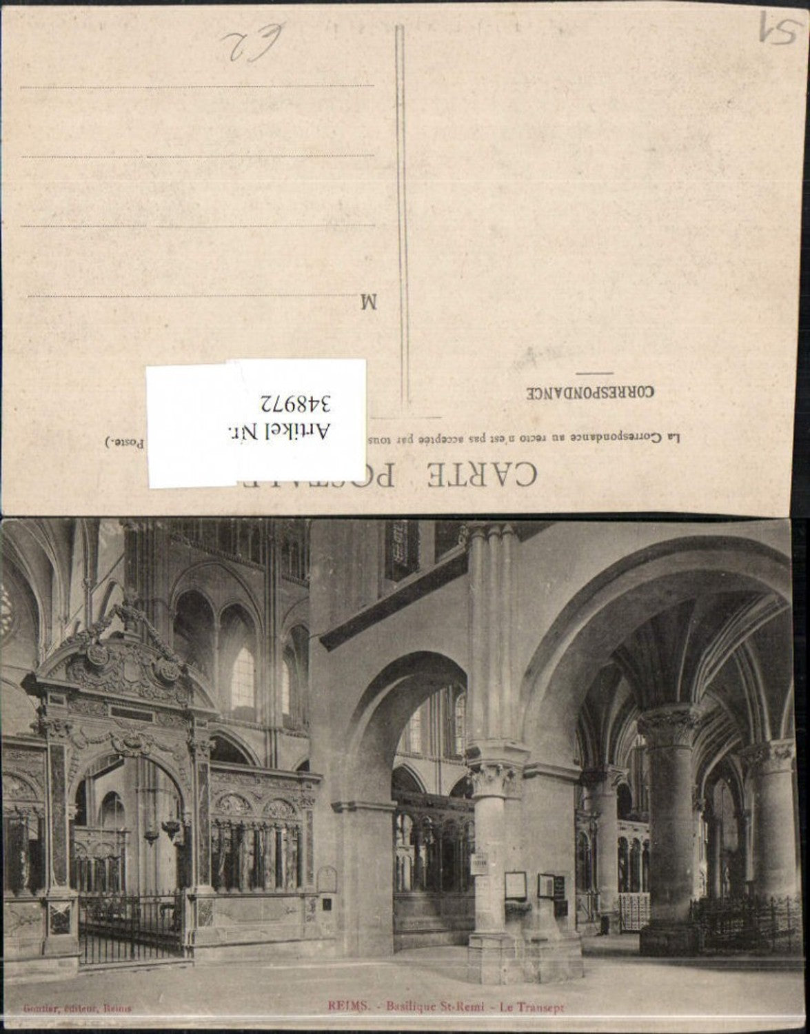348972,Champagne-Ardenne Marne Reims Basilique St-Remi Le Transept Kirche Innenansicht