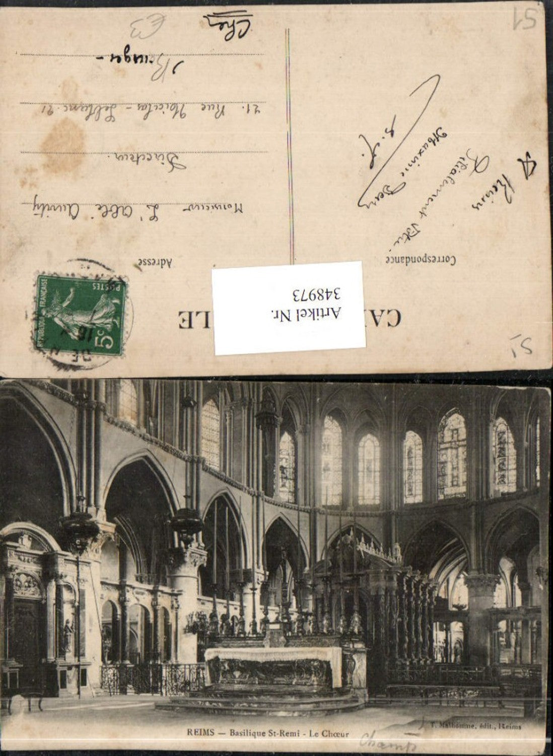 348973,Champagne-Ardenne Marne Reims Basilique St-Remi Le Choeur Kirche Chorgestühl