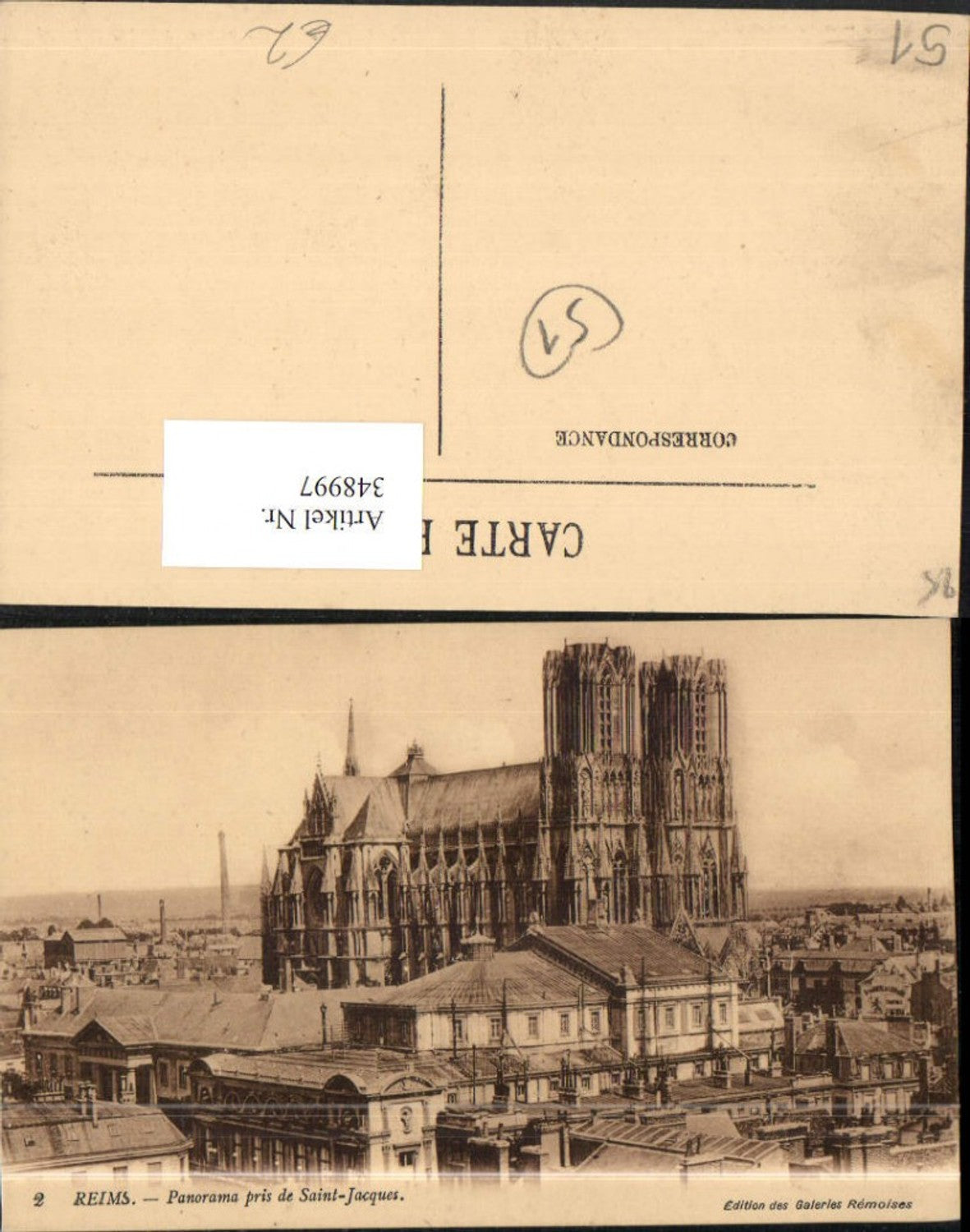 348997,Champagne-Ardenne Marne Reims Panorama pris de Saint-Jacques Kirche