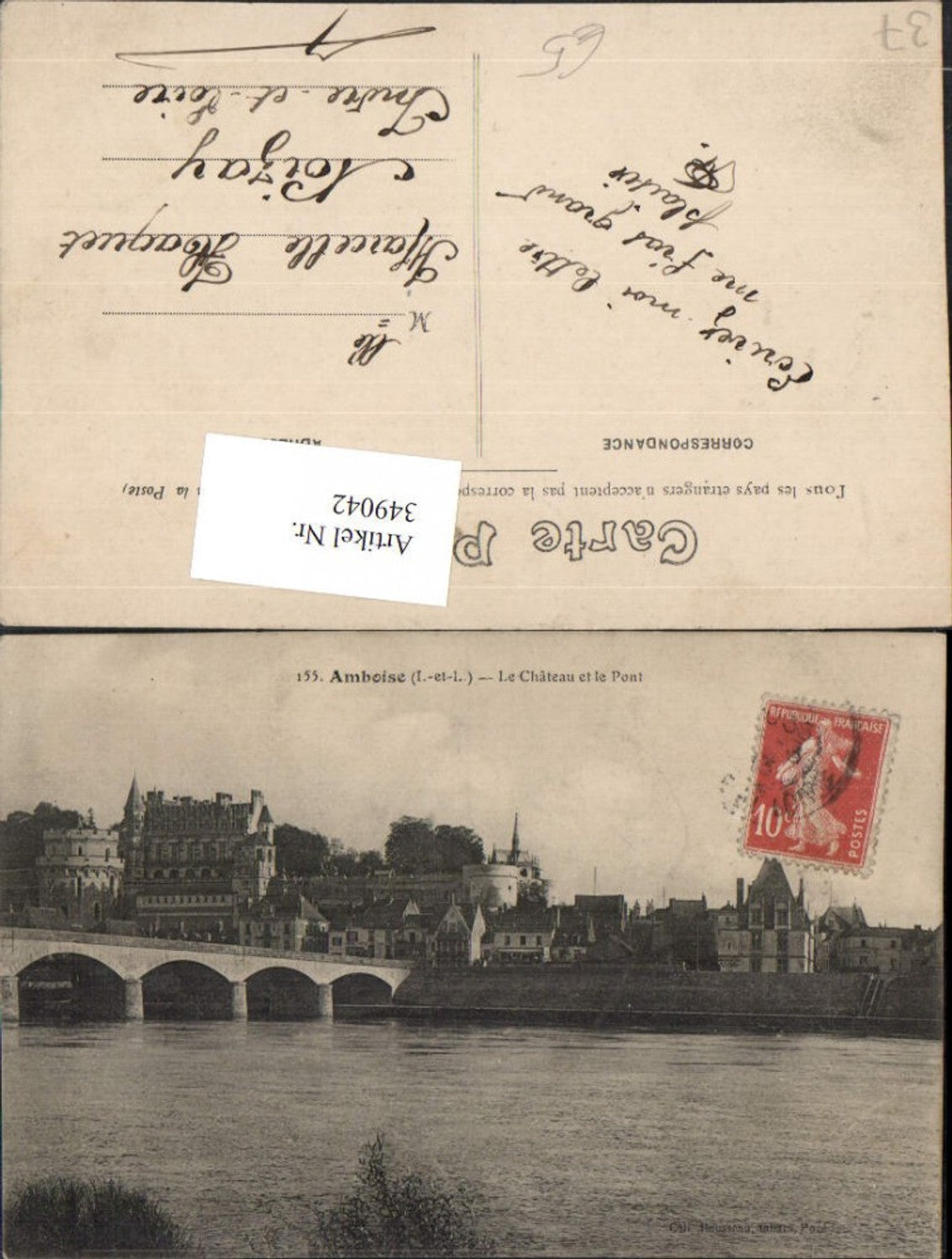 349042,Centre Indre-et-Loire Amboise Le Chateau et le Pont Brücke Schloss