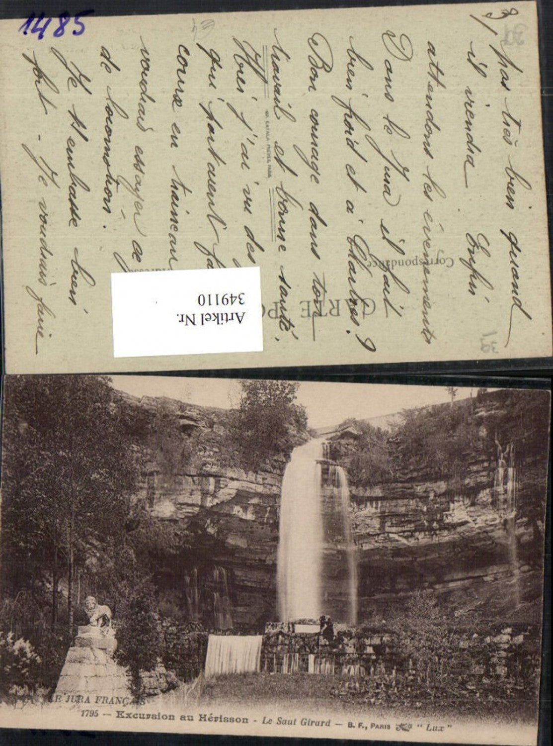 349110,Franche-Comte Jura Herisson Le Saut Girard Wasserfall