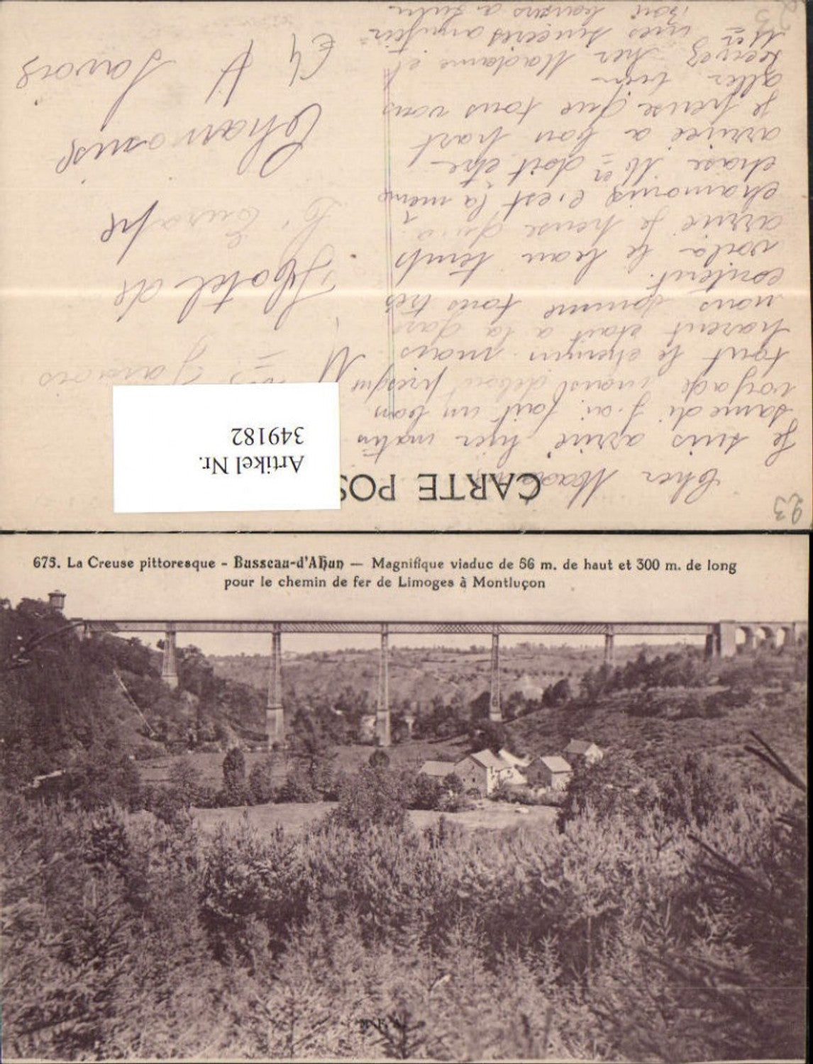 349182,Limousin Creuse Busseau-d'Ahun Magnifique viaduc Viadukt Brücke