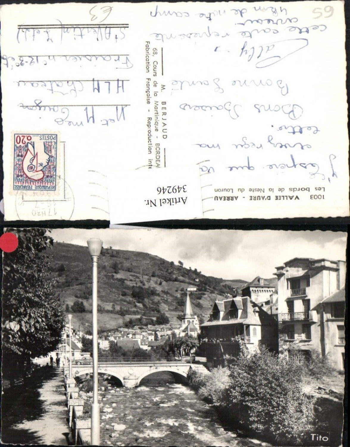 349246,Midi-Pyrenees Hautes-Pyrenees Arreau Les bords de la Neste du Louron Bridge