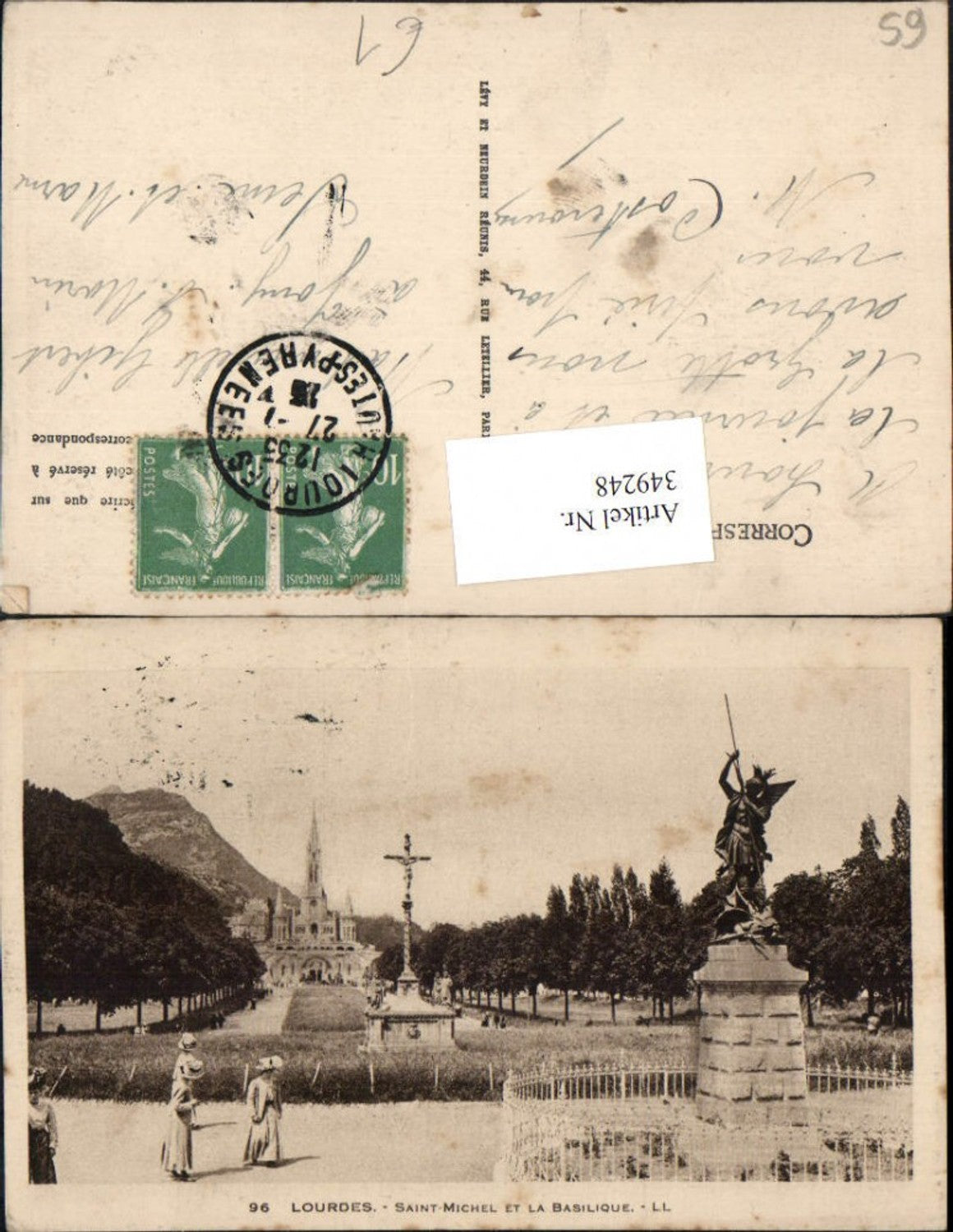 349248,Midi-Pyrenees Hautes-Pyrenees Lourdes Saint-Michel et la Basilique Kirche