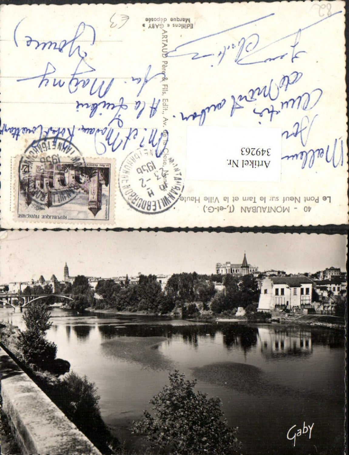 349263,Midi-Pyrenees Tarn-et-Garonne Mntauban Le Pont Neuf sur le Tarn et la Ville Haute