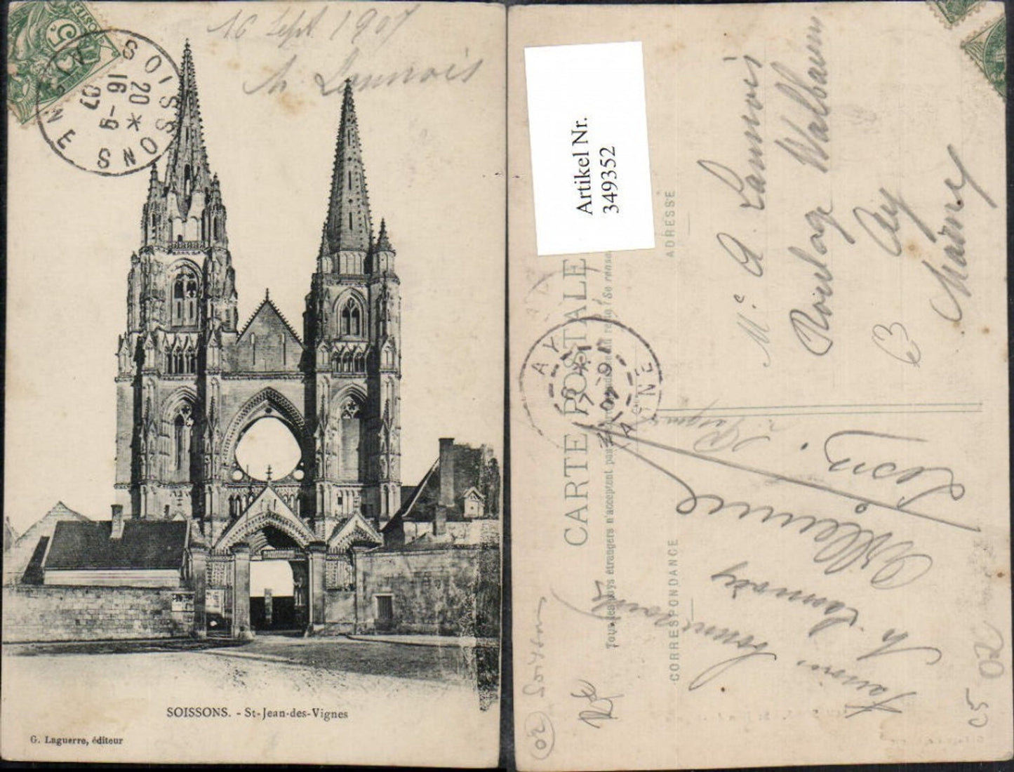 349352,Picardie Aisne Soissons St-Jean-des-Vignes Kirche
