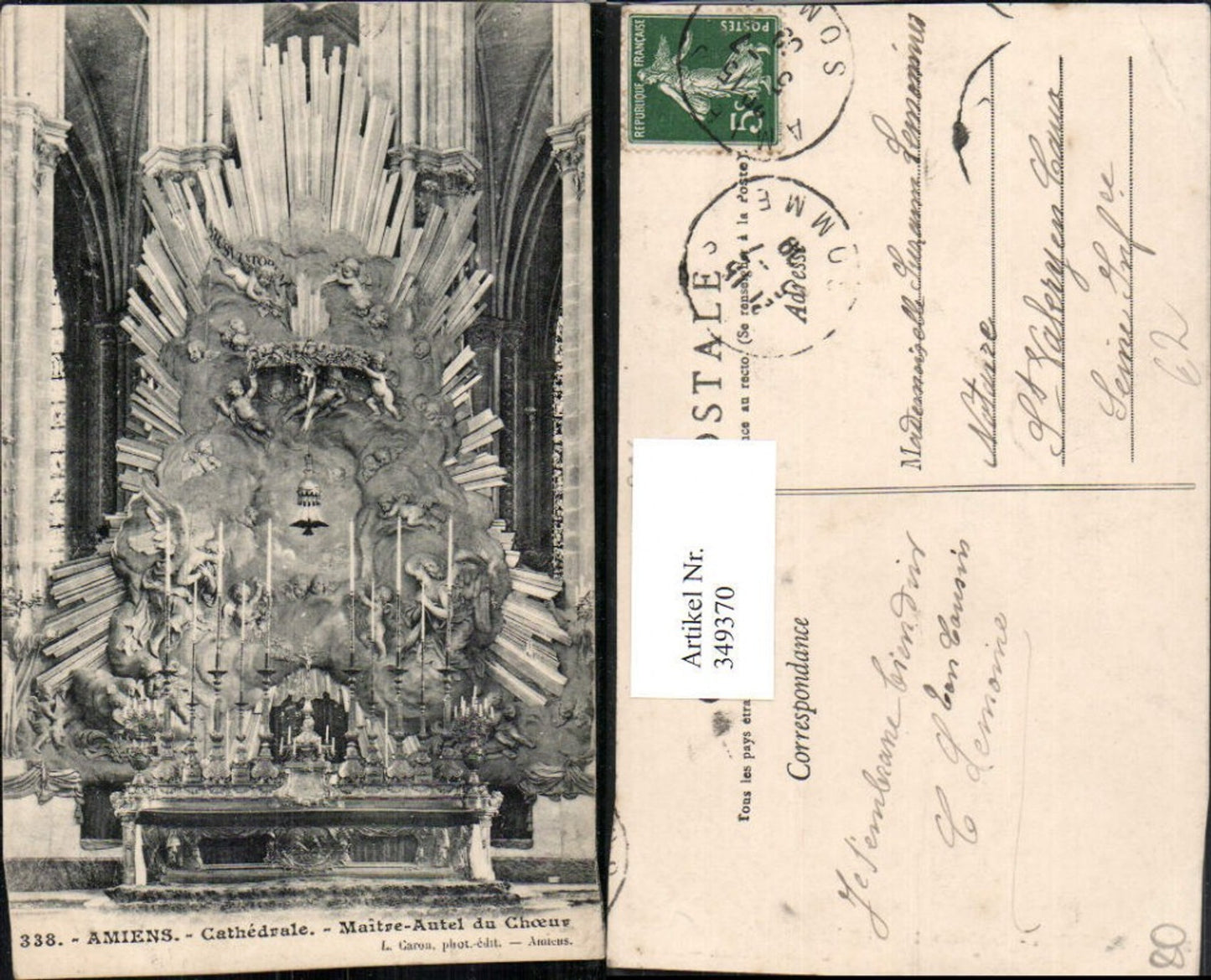 349370,Picardie Somme Amiens Cathedrale Maitre-Autel du Choeur Kirche Altar