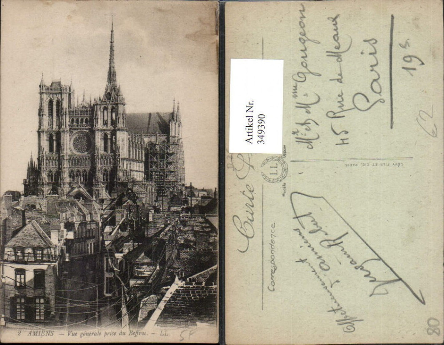 349390,Picardie Somme Amiens Vue generale prise du Beffroi Kirche