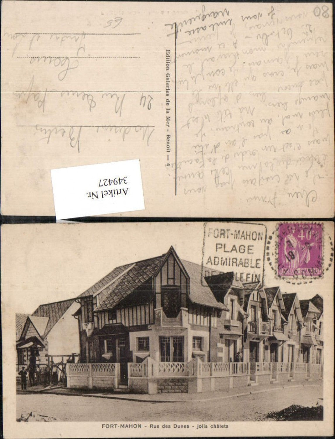 349427,Picardie Somme Fort-Mahon Rue des Dunes jolis chalets Häuser