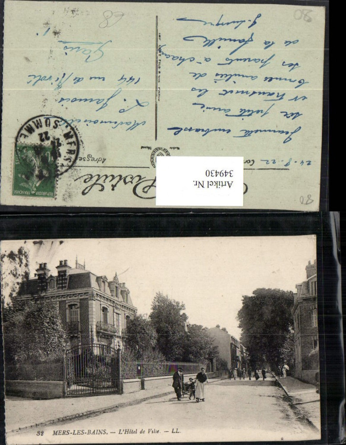 349430,Picardie Somme Mers-les-Bains L'Hotel de Ville Rathaus Straßenansicht
