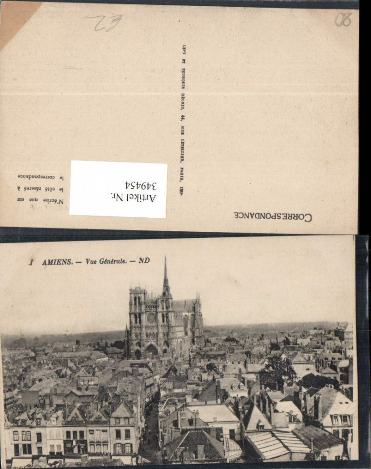 349454,Picardie Somme Amiens Vue Generale Totale Kirche