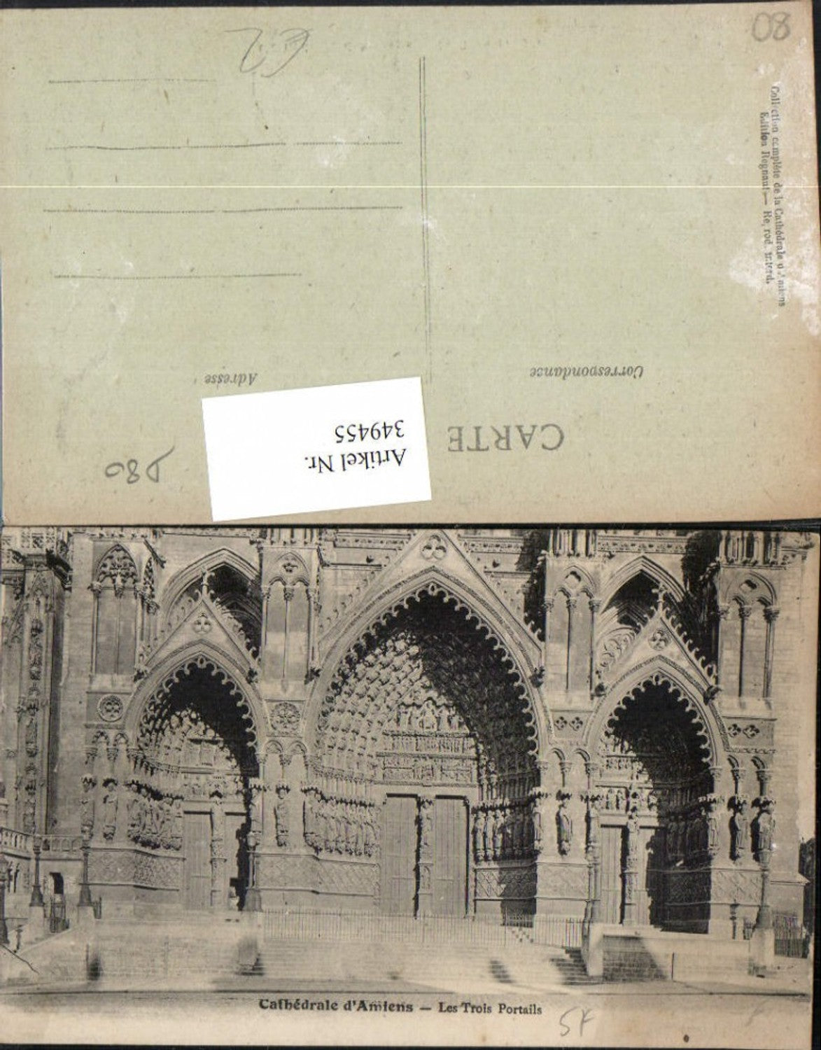 349455,Picardie Somme Amiens Cathedrale Les Trois Portails Kirchenportale