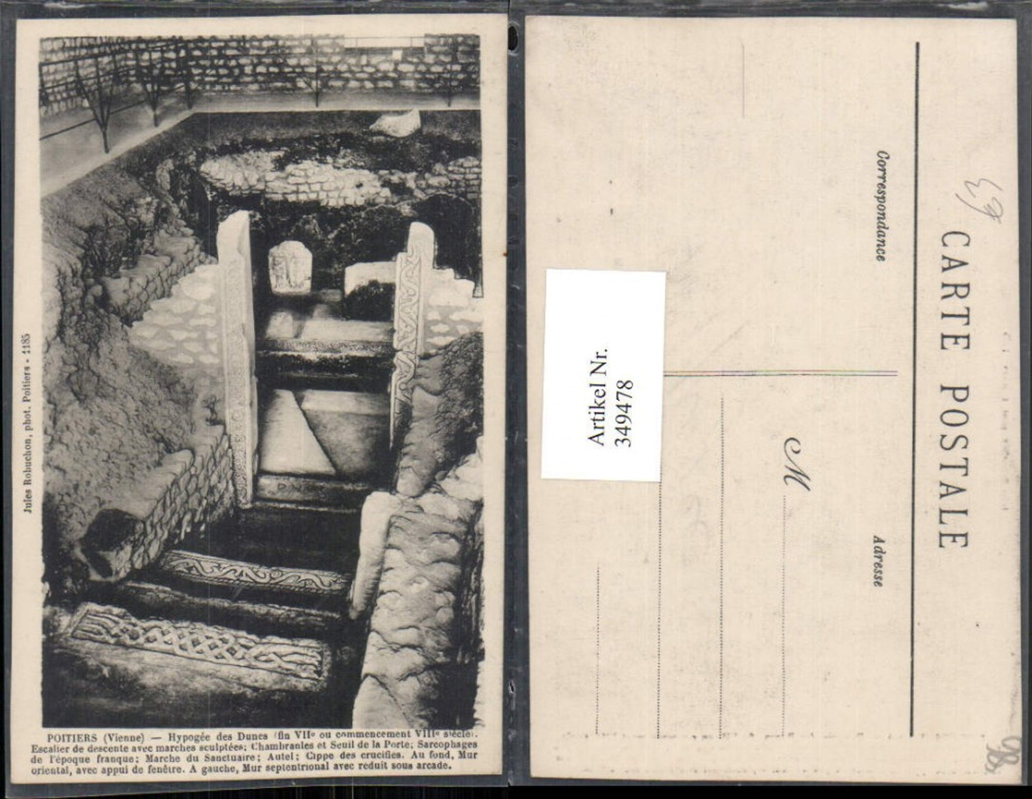 349478,Poitou-Charentes Vienne Poitiers Hypogee des Dunes Escalier Stiege
