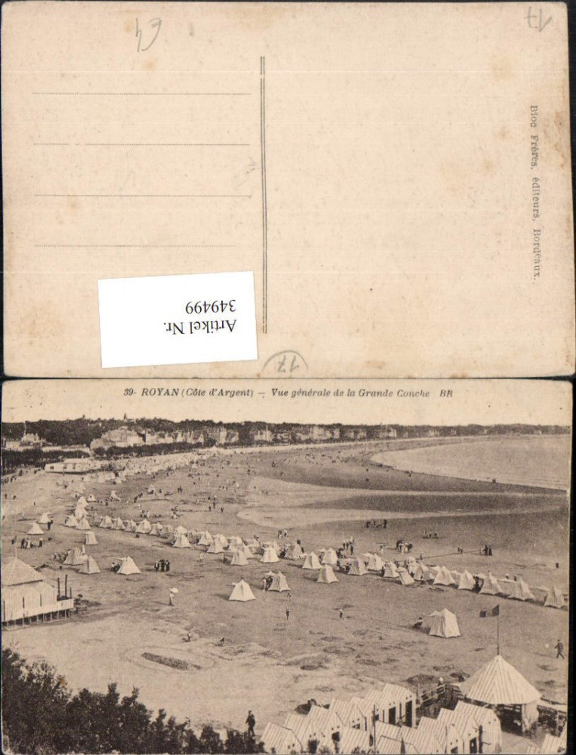 349499,Poitou-Charentes Charente-Maritime Royan Vue generale de la Grande Conche Strand
