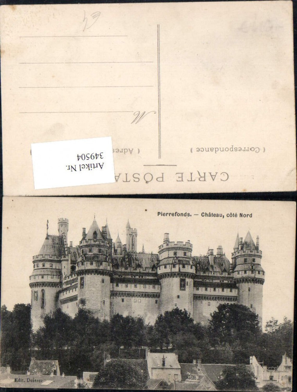 349504,Picardie Oise Pierrefonds Chateau Schloss Cote Nord