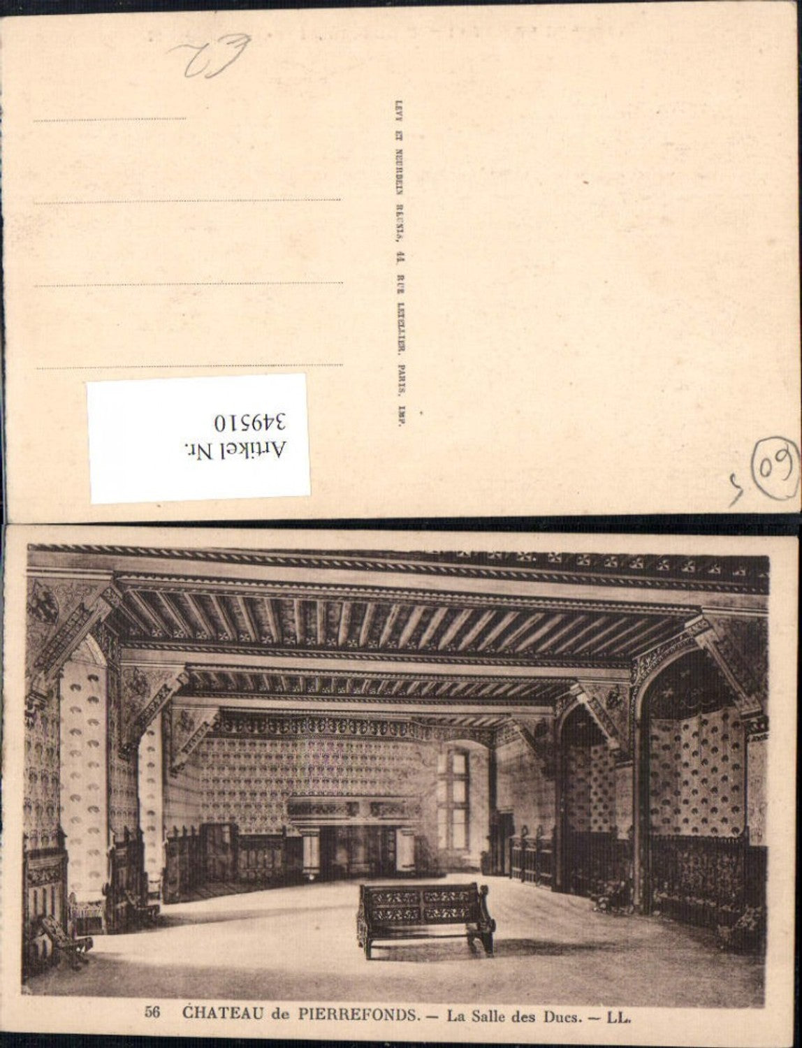 349510,Picardie Oise Pierrefonds Chateau Schloss La Salle des Ducs