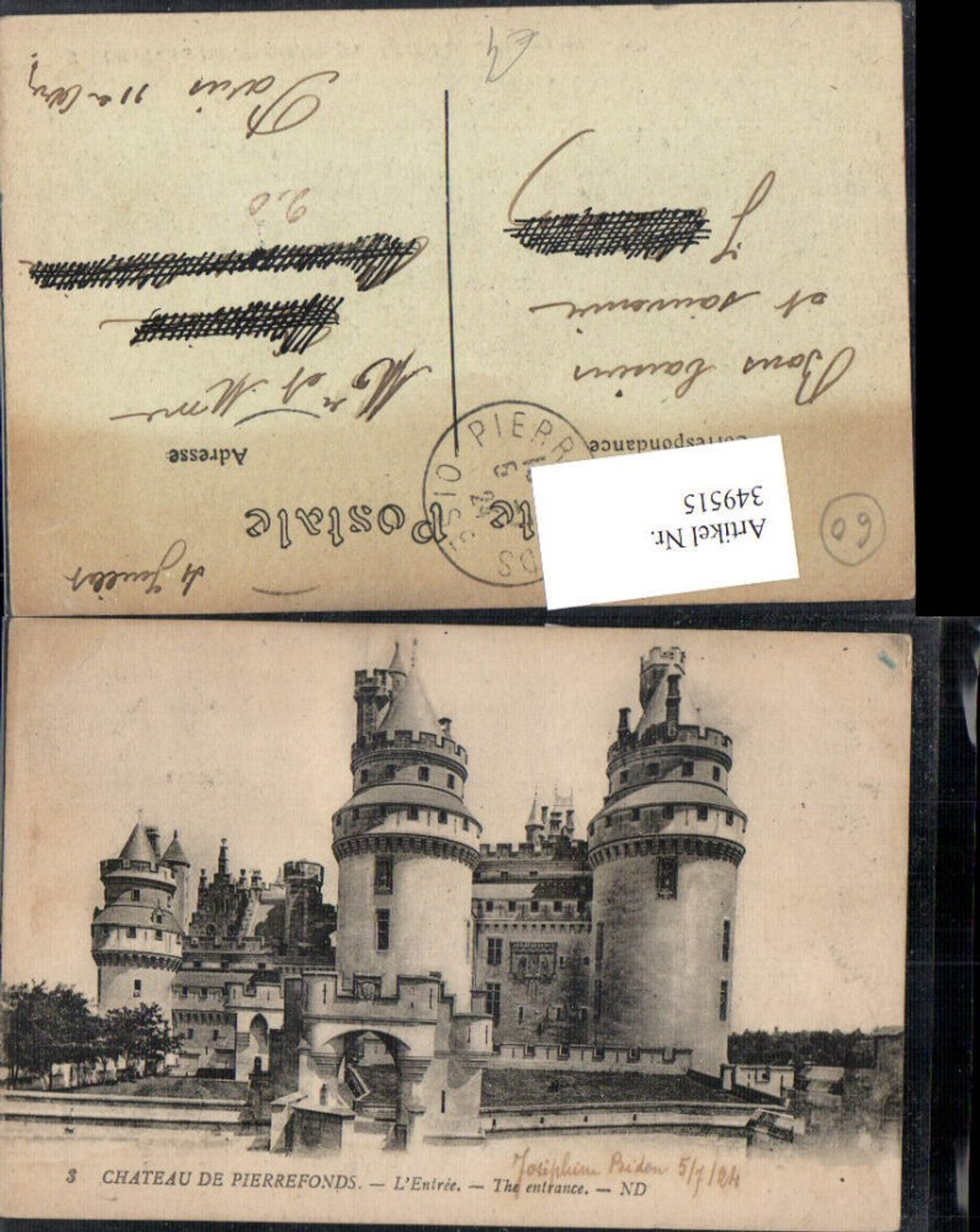 349515,Picardie Oise Pierrefonds Chateau Castle L Entrance Entrance