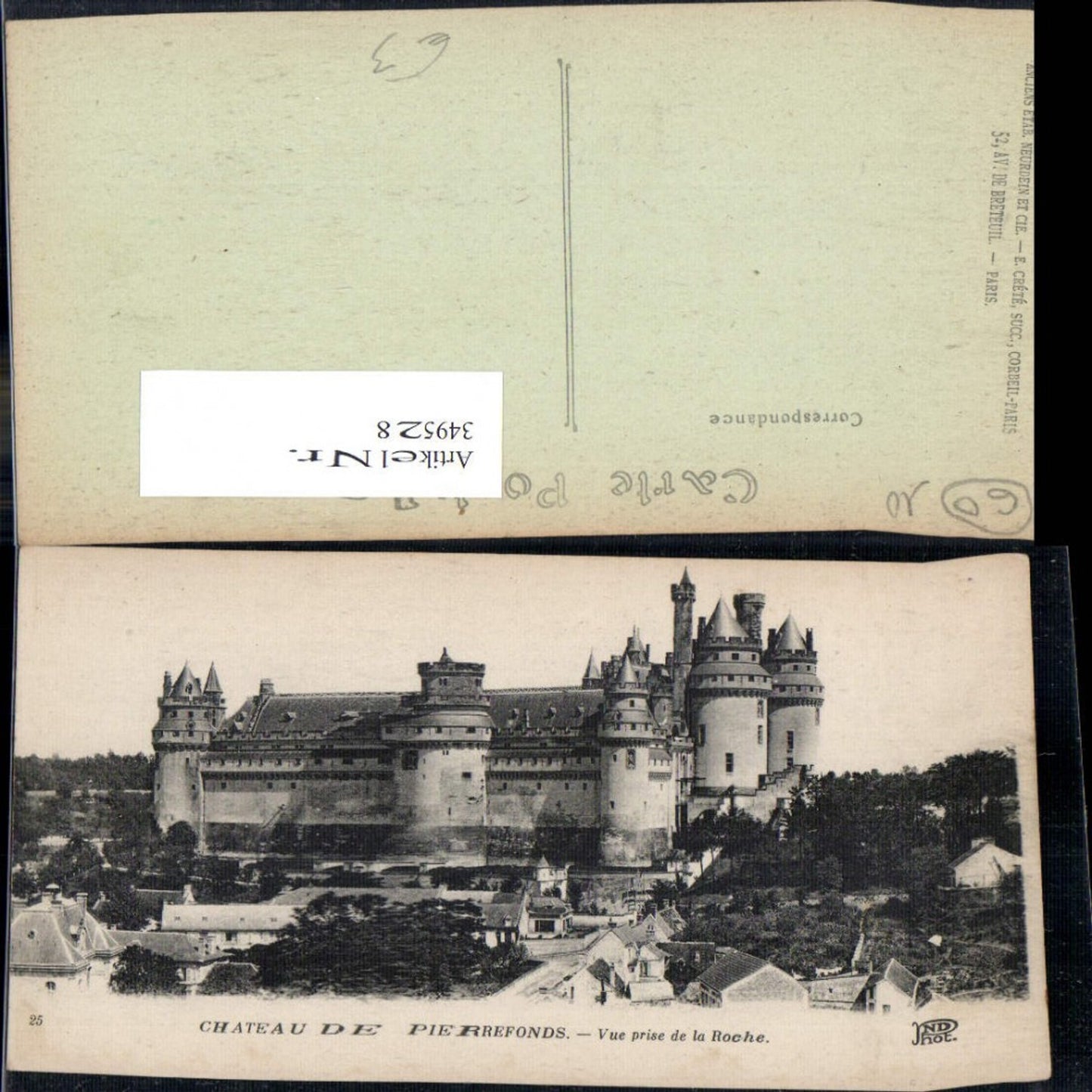 349528,Picardie Oise Pierrefonds Chateau Schloss Vue prise de la Roche