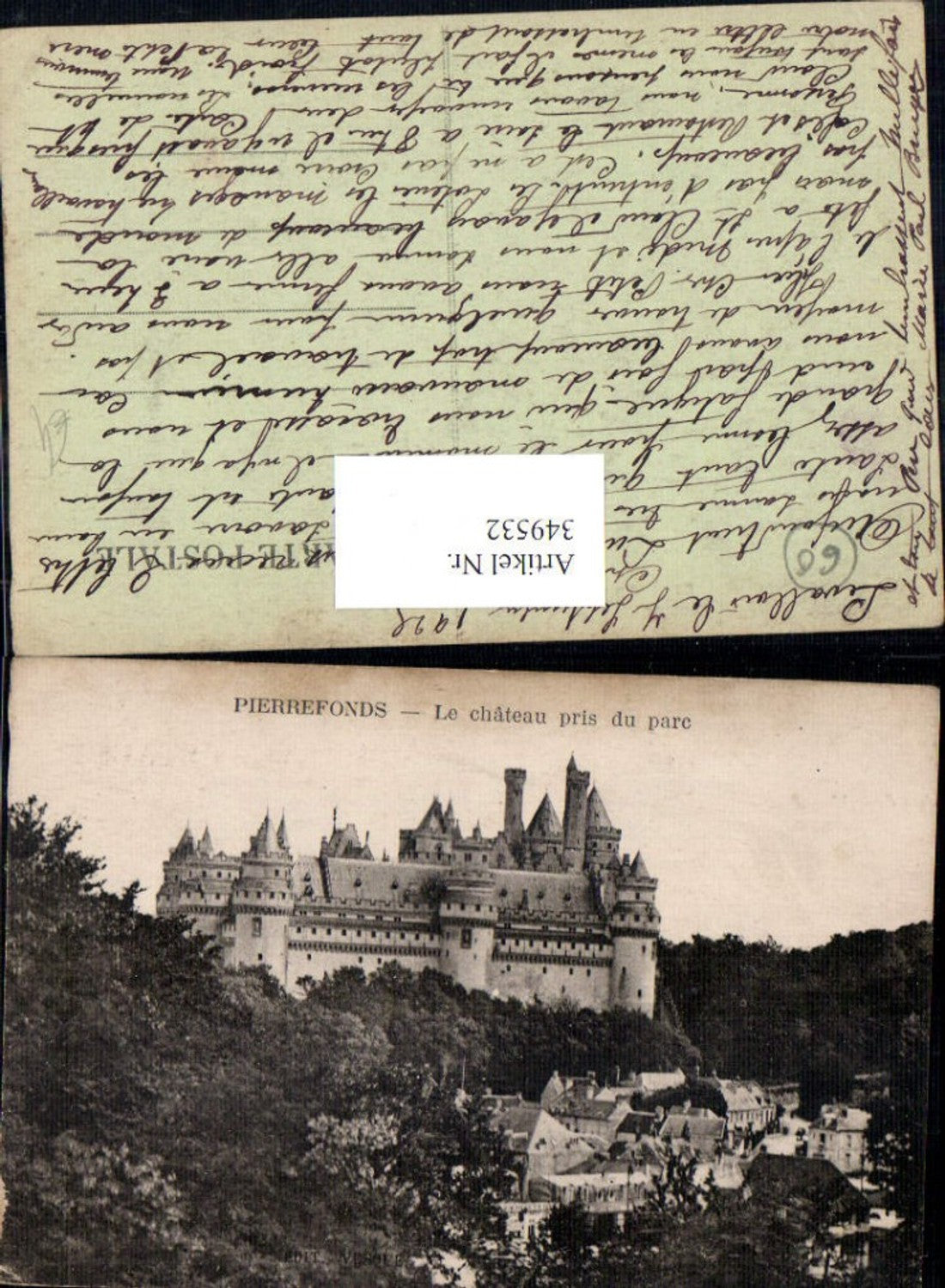 349532,Picardie Oise Pierrefonds Le Chateau Schloss pris du parc