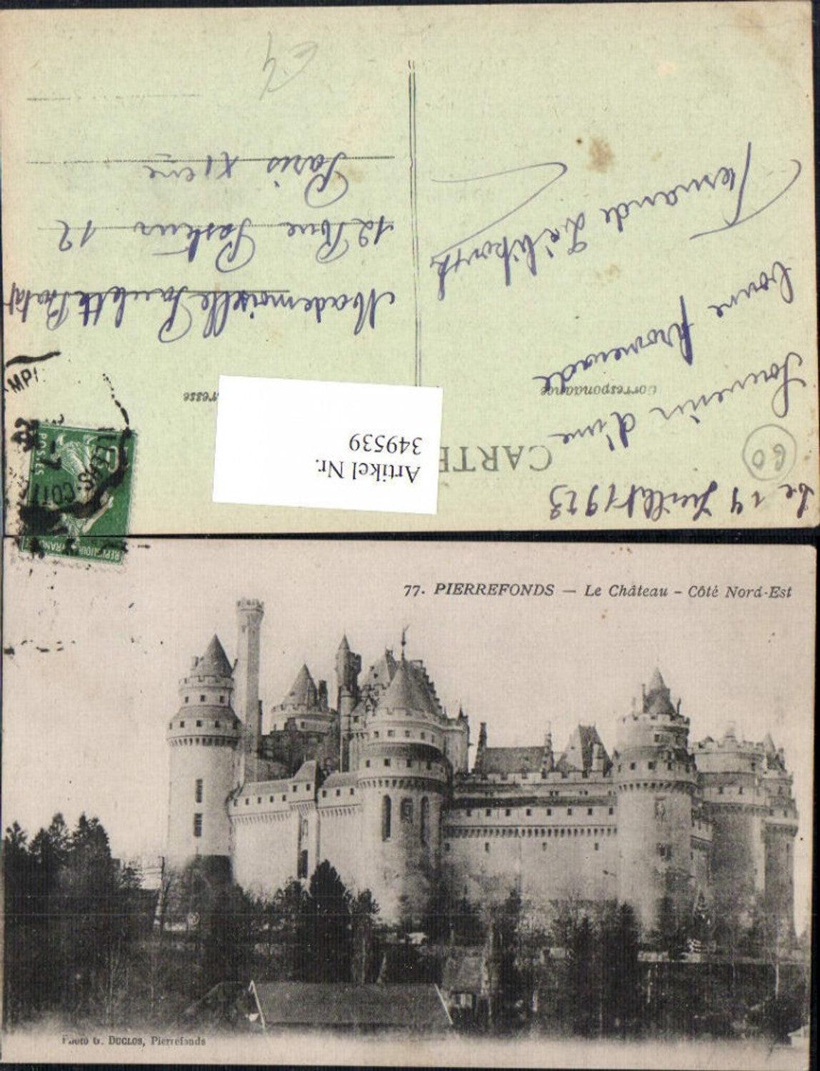 349539,Picardie Oise Pierrefonds Le Chateau Schloss Cote Nord Est