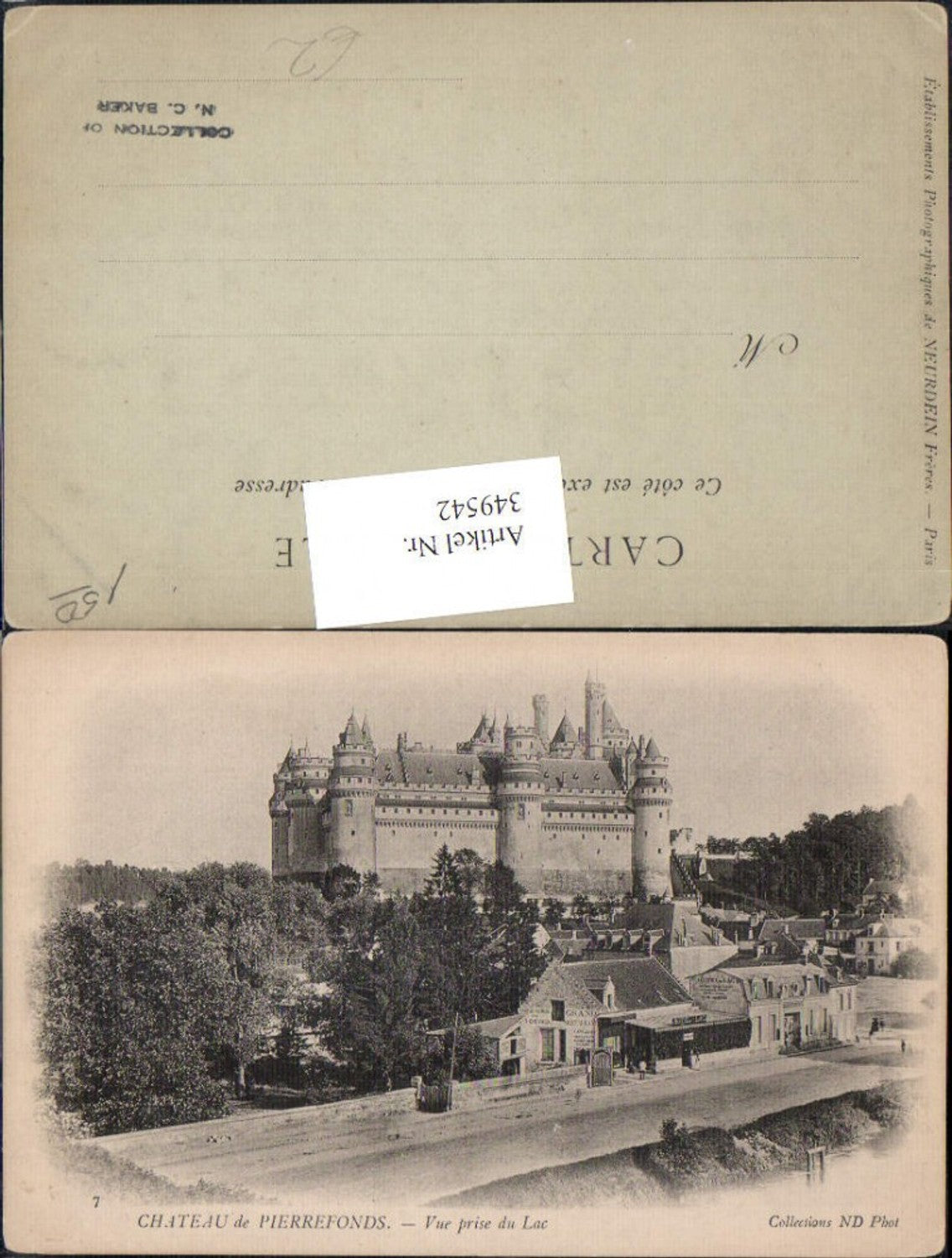 349542,Picardie Oise Pierrefonds Chateau Schloss Vue prise du Lac