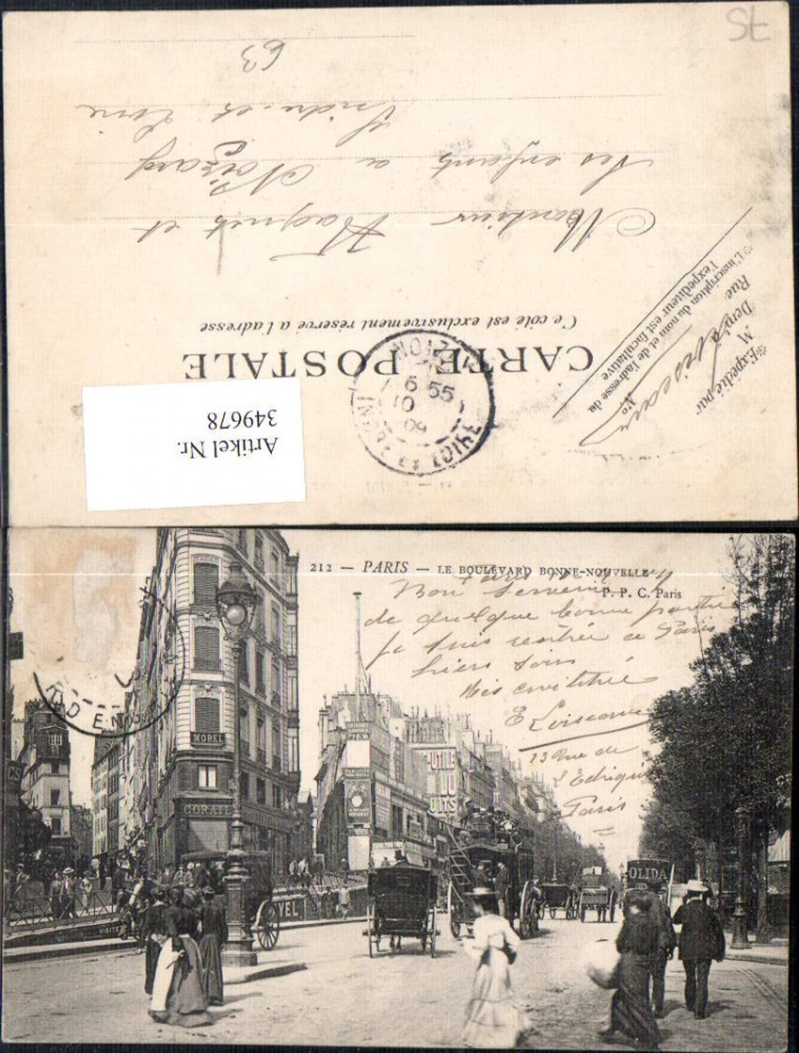 349678,Ile-de-France Paris Le Boulevard Bonne-Nouvelle Kutsche