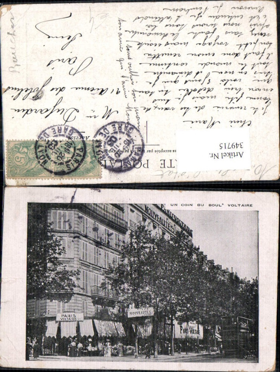 349715,Ile-de-France Paris Un coin du Boul Voltaire Straßenbahn