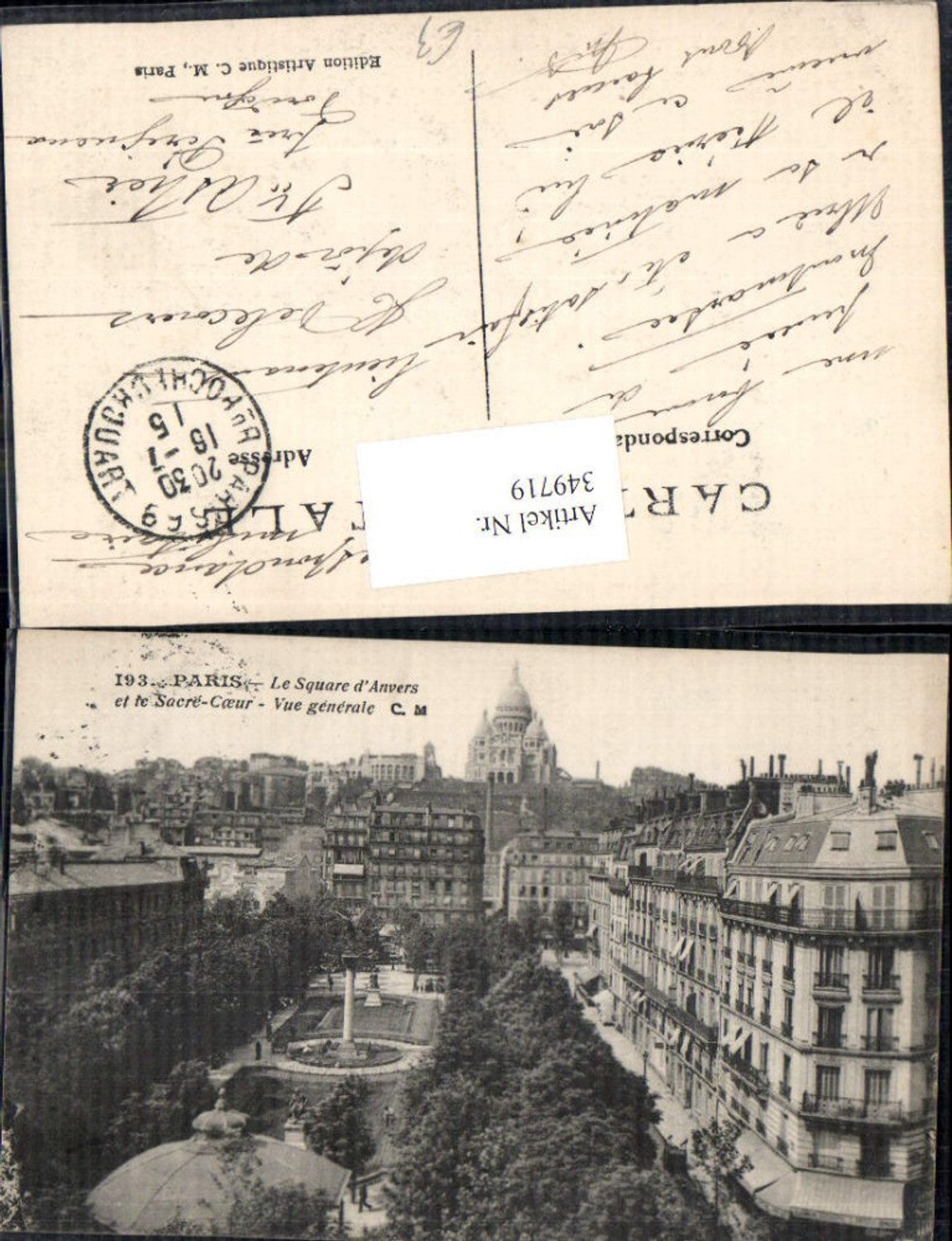 349719,Ile-de-France Paris Le Square d Anvers et le Sacre-Coeur