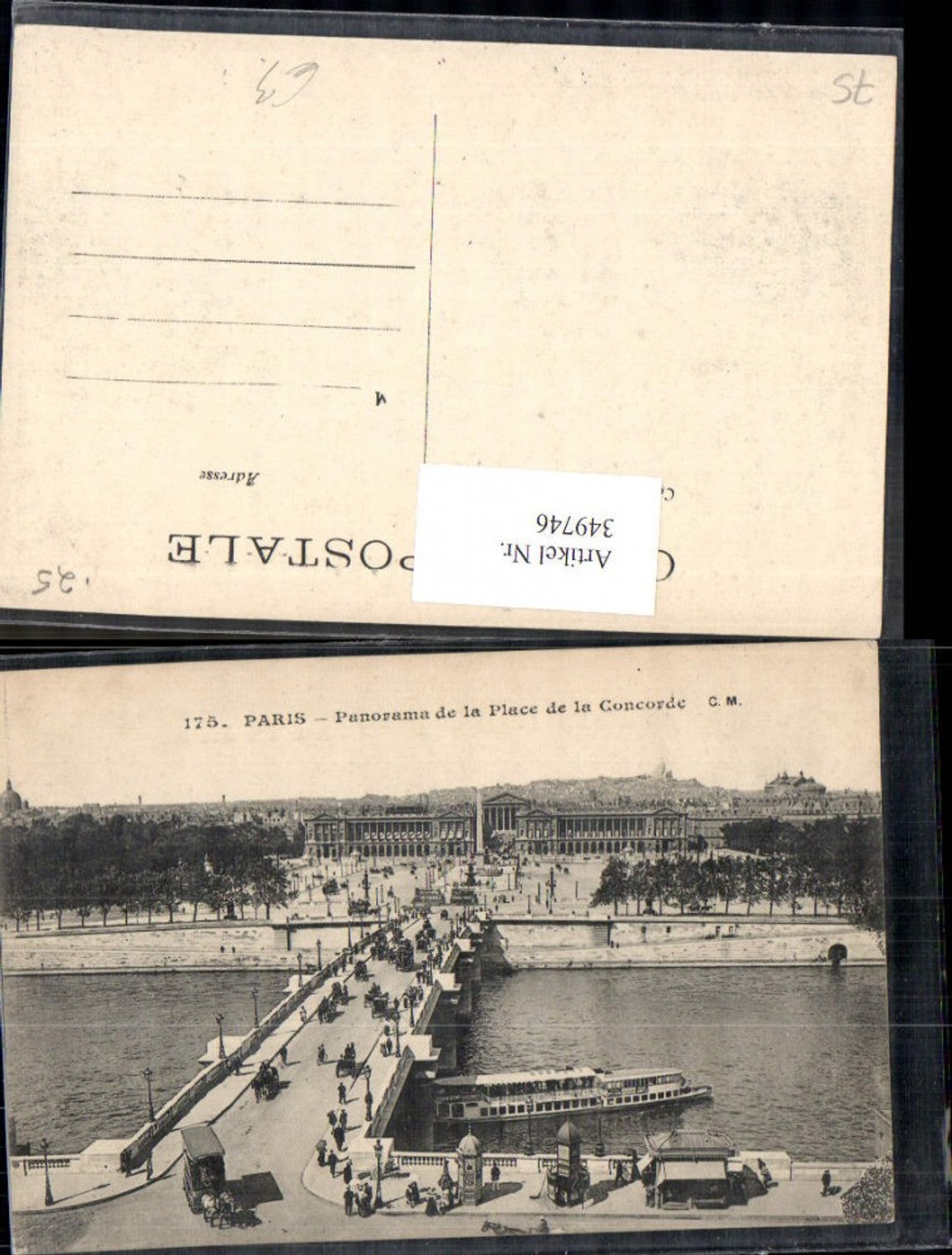 349746,Ile-de-France Paris Panorama de la Place de la Concorde Brücke Schiff
