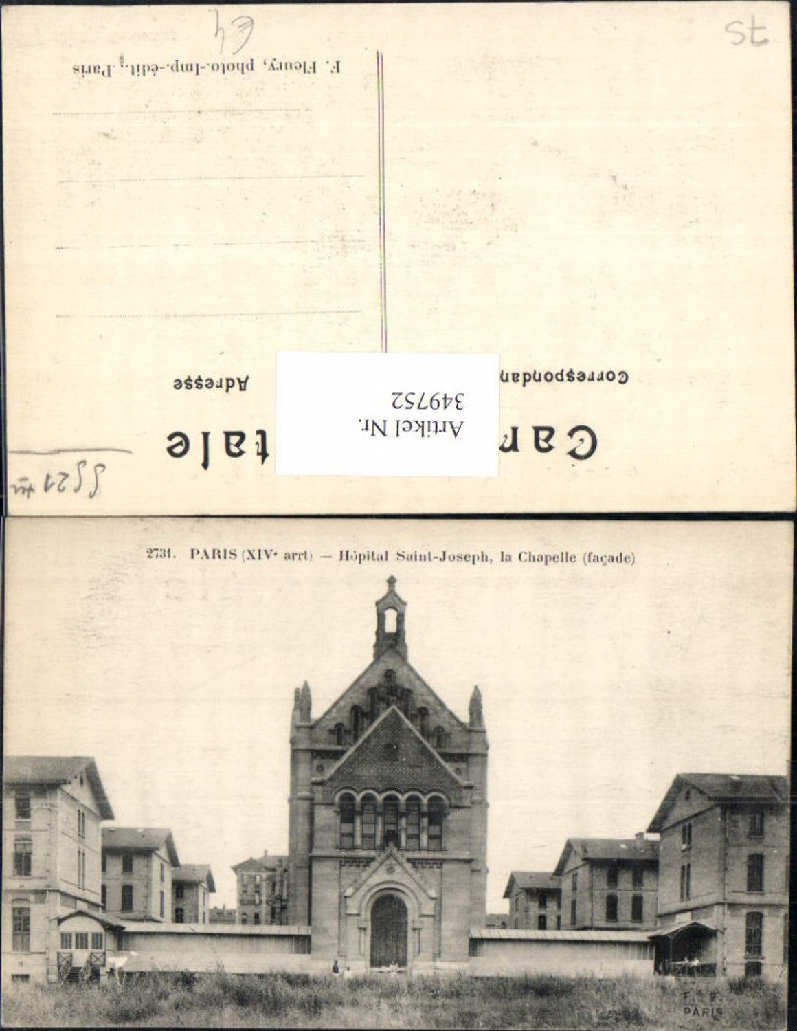 349752,Ile-de-France Paris Hopital Saint Joseph la Chapelle Kapelle Kirche Krankenhaus