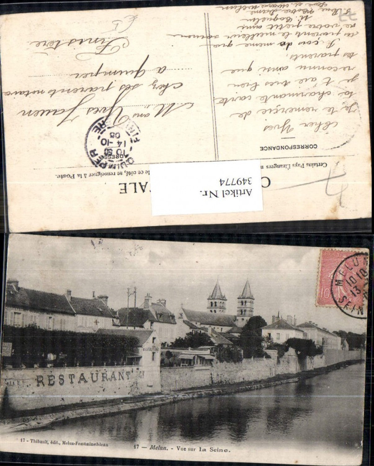 349774,Ile-de-France Seine-et-Marne Melun Vue sur la Seine Fluss Blick Restaurant