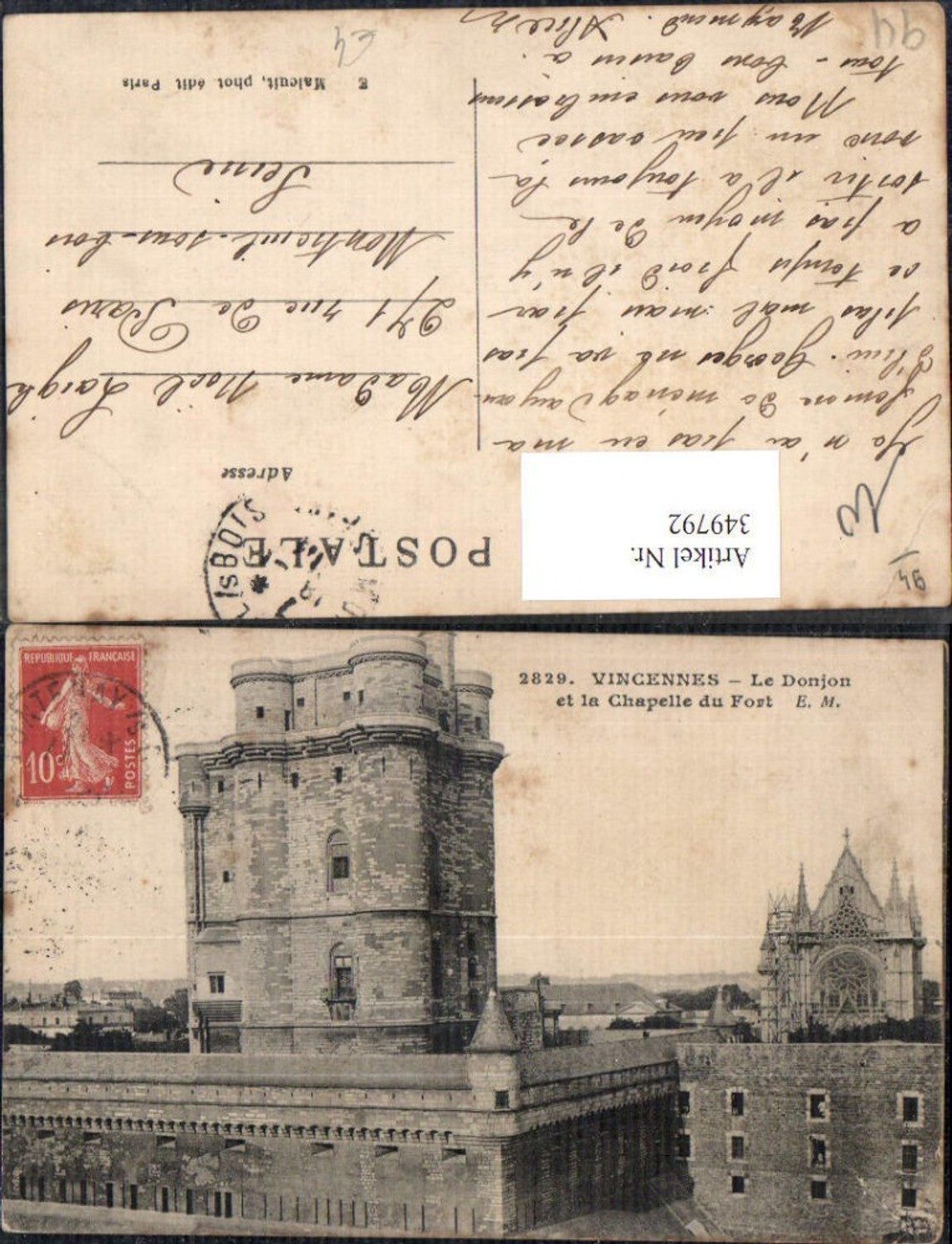 349792,Ile-de-Franche Val-de-Marne Vincennes Le Donjon et la Chapelle du Fort