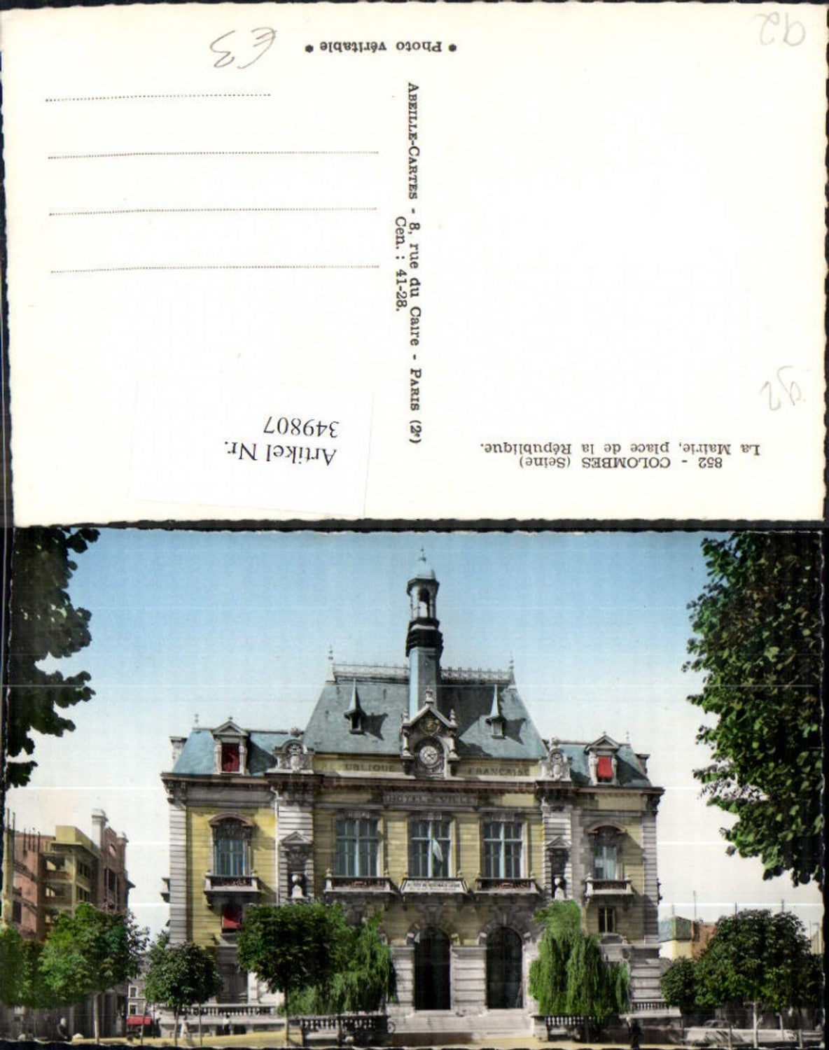 349807,Ile-de-Franche Hauts-de-Seine Colombes La Mairie place de la Republique Rathaus