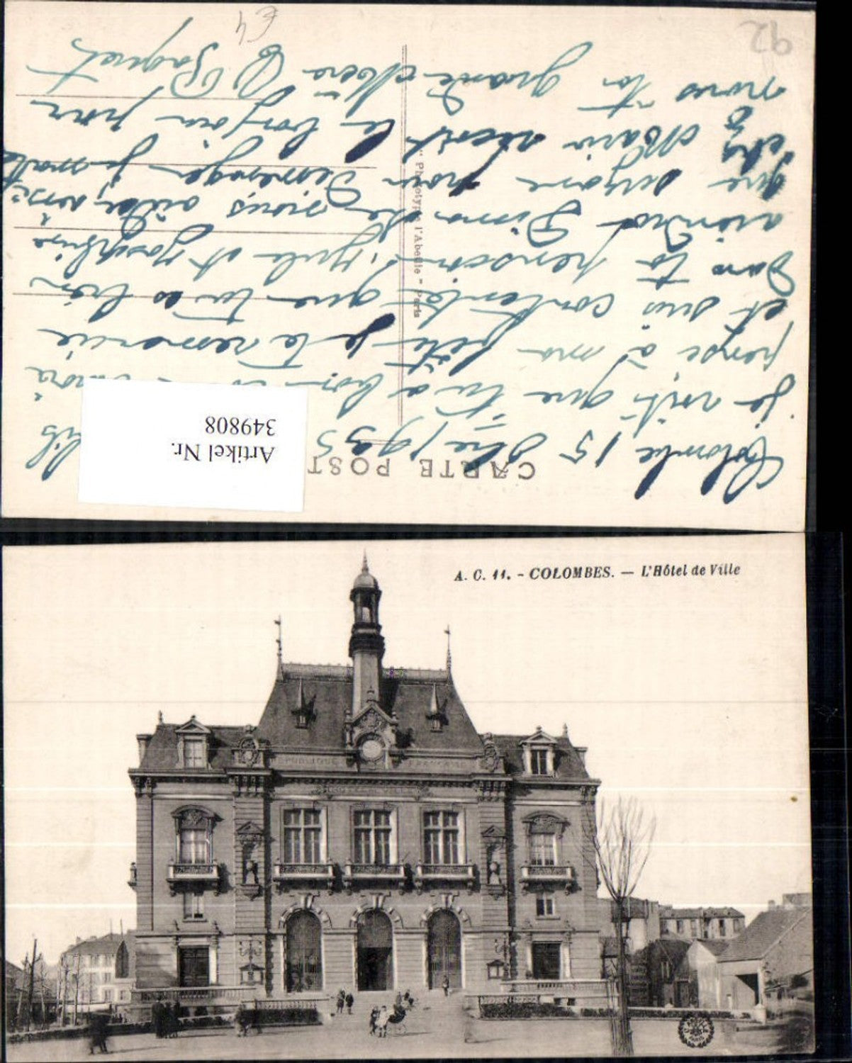 349808,Ile-de-Franche Hauts-de-Seine Colombes L Hotel de Ville Rathaus
