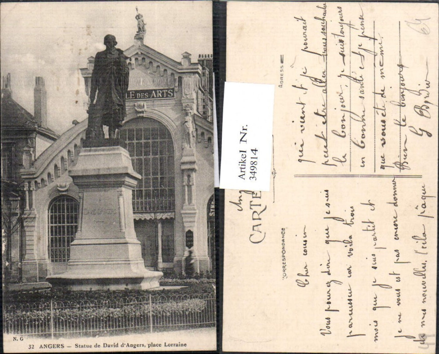 349814,Pays de la Loire Maine-et-Loire Angers Statue de David d Angers place Lorraine