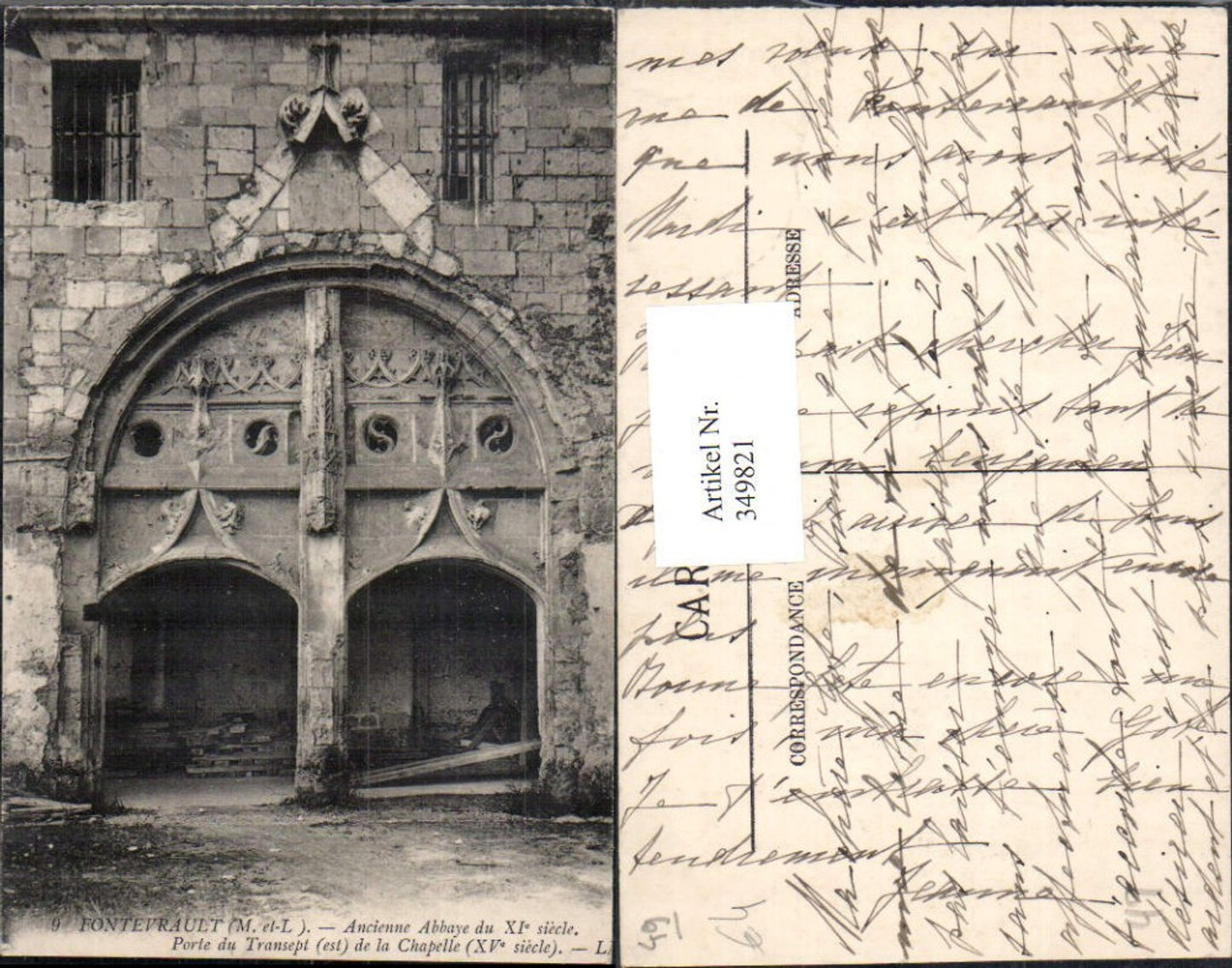 349821,Pays de la Loire Maine-et-Loire Fontevrault Ancienne Abbaye du XI siecle Porte Eingang